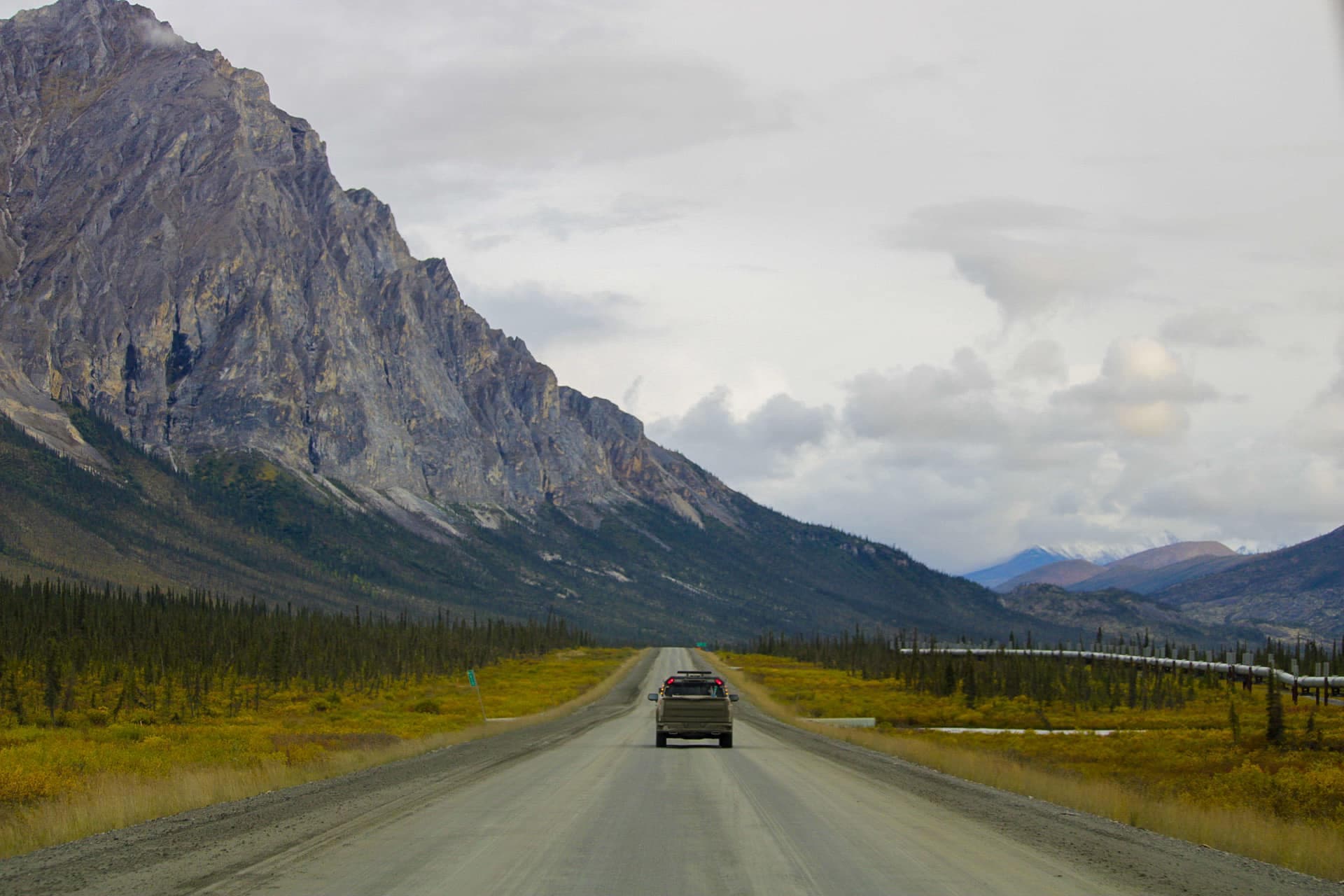 From Rig Runner’s Alaska work photo collection: oversize load escort on the road